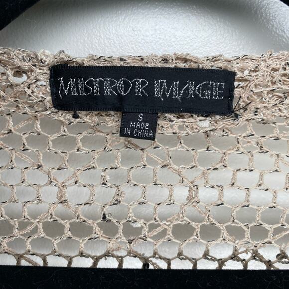 Mirror Image Y2K cardigan short sleeve beige goblin cottage whimsygoth grunge S - Picture 5 of 9